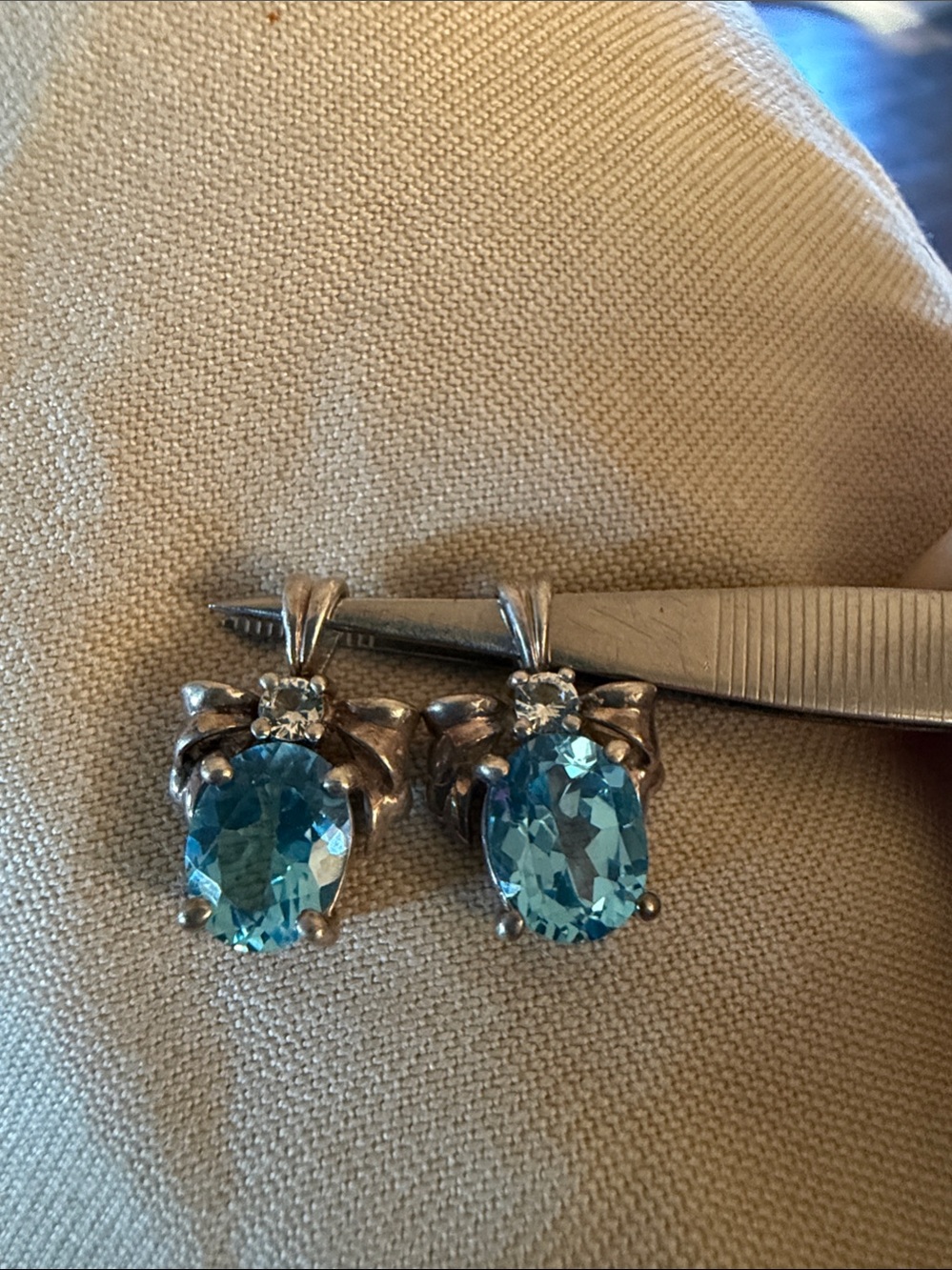 Sterling Silver Blue Topaz pendants